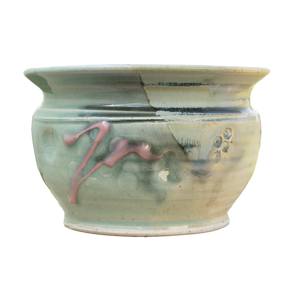Vintage Hand-Thrown Studio Pottery Planter & Cachepot – Sage & Earth